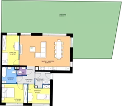 4 pokoje, mieszkanie 89,86 m², parter, oferta nr 19.1, Imperial River Park, Kraków, Bronowice, Bronowice Małe, ul. Truszkowskiego