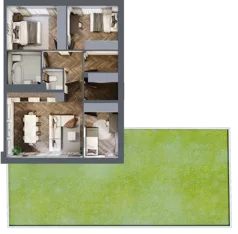 4 pokoje, mieszkanie 71,23 m², parter, oferta nr 16.1, Imperial River Park, Kraków, Bronowice, Bronowice Małe, ul. Truszkowskiego