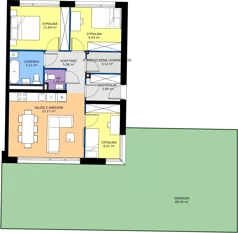 4 pokoje, mieszkanie 71,73 m², parter, oferta nr 12.1, Imperial River Park, Kraków, Bronowice, Bronowice Małe, ul. Truszkowskiego