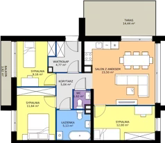 4 pokoje, mieszkanie 73,88 m², piętro 1, oferta nr 20.2, Imperial River Park, Kraków, Bronowice, Bronowice Małe, ul. Truszkowskiego