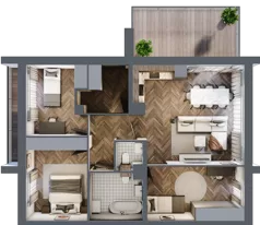 4 pokoje, mieszkanie 73,84 m², piętro 1, oferta nr 20.2, Imperial River Park, Kraków, Bronowice, Bronowice Małe, ul. Truszkowskiego