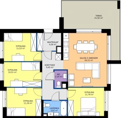 5 pokoi, mieszkanie 91,18 m², piętro 1, oferta nr 24.2, Imperial River Park, Kraków, Bronowice, Bronowice Małe, ul. Truszkowskiego