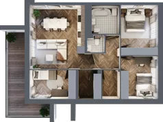 4 pokoje, mieszkanie 71,23 m², piętro 1, oferta nr 16.2, Imperial River Park, Kraków, Bronowice, Bronowice Małe, ul. Truszkowskiego