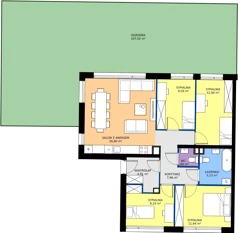 5 pokoi, mieszkanie 89,35 m², parter, oferta nr 20.1, Imperial River Park, Kraków, Bronowice, Bronowice Małe, ul. Truszkowskiego