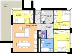 4 pokoje, mieszkanie 71,74 m², piętro 1, oferta nr 11.2, Imperial River Park, Kraków, Bronowice, Bronowice Małe, ul. Truszkowskiego