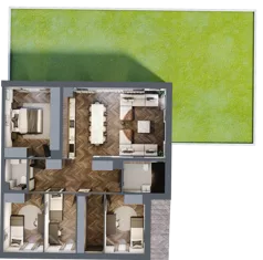 5 pokoi, mieszkanie 95,58 m², parter, oferta nr 21.1, Imperial River Park, Kraków, Bronowice, Bronowice Małe, ul. Truszkowskiego