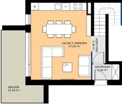 4 pokoje, mieszkanie 89,34 m², piętro 1, oferta nr 34.2, Imperial River Park, Kraków, Bronowice, Bronowice Małe, ul. Truszkowskiego