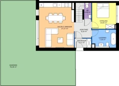 4 pokoje, mieszkanie 79,64 m², parter, oferta nr 36.1, Imperial River Park, Kraków, Bronowice, Bronowice Małe, ul. Truszkowskiego