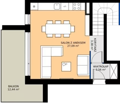 4 pokoje, mieszkanie 89,34 m², piętro 1, oferta nr 36.2, Imperial River Park, Kraków, Bronowice, Bronowice Małe, ul. Truszkowskiego