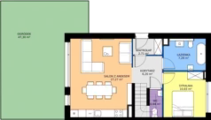 4 pokoje, mieszkanie 79,64 m², parter, oferta nr 33.1, Imperial River Park, Kraków, Bronowice, Bronowice Małe, ul. Truszkowskiego