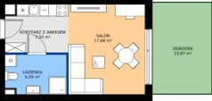 1 pokój, mieszkanie 31,27 m², parter, oferta nr 1.49, Imperial QUADRA, Kraków, Prądnik Biały, ul. Rybałtowska