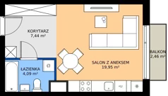 1 pokój, mieszkanie 31,48 m², piętro 2, oferta nr 1.76, Imperial QUADRA, Kraków, Prądnik Biały, ul. Rybałtowska
