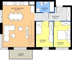 3 pokoje, mieszkanie 68,41 m², piętro 3, oferta nr 1.93, Imperial QUADRA, Kraków, Prądnik Biały, ul. Rybałtowska