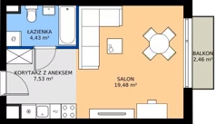 1 pokój, mieszkanie 31,44 m², piętro 2, oferta nr 1.46, Imperial QUADRA, Kraków, Prądnik Biały, ul. Rybałtowska