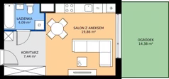 1 pokój, mieszkanie 31,39 m², parter, oferta nr 1.50, Imperial QUADRA, Kraków, Prądnik Biały, ul. Rybałtowska