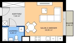 1 pokój, mieszkanie 31,48 m², piętro 1, oferta nr 1.63, Imperial QUADRA, Kraków, Prądnik Biały, ul. Rybałtowska