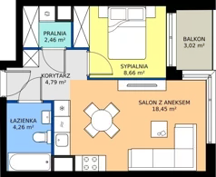 2 pokoje, mieszkanie 38,62 m², piętro 1, oferta nr 1.20, Imperial QUADRA, Kraków, Prądnik Biały, ul. Rybałtowska