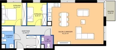 3 pokoje, mieszkanie 79,78 m², piętro 1, oferta nr 1.42, Imperial QUADRA, Kraków, Prądnik Biały, ul. Rybałtowska