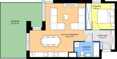 2 pokoje, mieszkanie 50,50 m², parter, oferta nr 1.57, Imperial QUADRA, Kraków, Prądnik Biały, ul. Rybałtowska