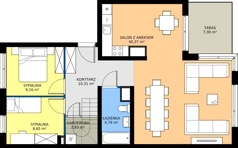 3 pokoje, mieszkanie 76,11 m², piętro 3, oferta nr 1.36, Imperial QUADRA, Kraków, Prądnik Biały, ul. Rybałtowska