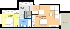 2 pokoje, mieszkanie 46,82 m², parter, oferta nr 1.38, Imperial QUADRA, Kraków, Prądnik Biały, ul. Rybałtowska