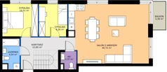 3 pokoje, mieszkanie 79,05 m², piętro 3, oferta nr 1.48, Imperial QUADRA, Kraków, Prądnik Biały, ul. Rybałtowska