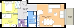 3 pokoje, mieszkanie 61,59 m², piętro 1, oferta nr 1.19, Imperial QUADRA, Kraków, Prądnik Biały, ul. Rybałtowska