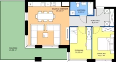 3 pokoje, mieszkanie 60,60 m², parter, oferta nr 1.58, Imperial QUADRA, Kraków, Prądnik Biały, ul. Rybałtowska