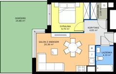 2 pokoje, mieszkanie 41,58 m², parter, oferta nr 1.55, Imperial QUADRA, Kraków, Prądnik Biały, ul. Rybałtowska