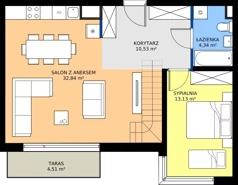 2 pokoje, mieszkanie 60,84 m², piętro 3, oferta nr 1.91, Imperial QUADRA, Kraków, Prądnik Biały, ul. Rybałtowska
