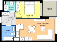 2 pokoje, mieszkanie 44,01 m², piętro 2, oferta nr 1.10, Imperial QUADRA, Kraków, Prądnik Biały, ul. Rybałtowska
