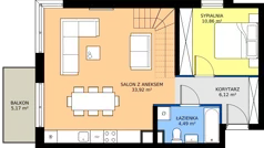 2 pokoje, mieszkanie 55,39 m², piętro 3, oferta nr 1.92, Imperial QUADRA, Kraków, Prądnik Biały, ul. Rybałtowska