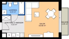 1 pokój, mieszkanie 31,44 m², piętro 1, oferta nr 1.73, Imperial QUADRA, Kraków, Prądnik Biały, ul. Rybałtowska
