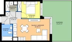 2 pokoje, mieszkanie 38,55 m², parter, oferta nr 1.28, Imperial QUADRA, Kraków, Prądnik Biały, ul. Rybałtowska