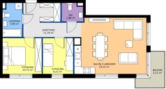 3 pokoje, mieszkanie 67,69 m², piętro 2, oferta nr 1.84, Imperial QUADRA, Kraków, Prądnik Biały, ul. Rybałtowska