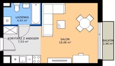 1 pokój, mieszkanie 31,44 m², piętro 2, oferta nr 1.77, Imperial QUADRA, Kraków, Prądnik Biały, ul. Rybałtowska
