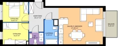 3 pokoje, mieszkanie 63,28 m², piętro 2, oferta nr 1.33, Imperial QUADRA, Kraków, Prądnik Biały, ul. Rybałtowska