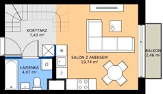 1 pokój, mieszkanie 31,24 m², piętro 3, oferta nr 1.88, Imperial QUADRA, Kraków, Prądnik Biały, ul. Rybałtowska