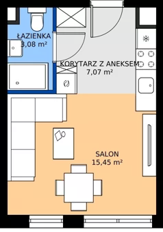 1 pokój, mieszkanie 25,60 m², parter, oferta nr A.3, Imperial SILO, Kraków, Dębniki, Ruczaj, ul. Kobierzyńska