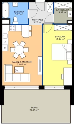 2 pokoje, mieszkanie 54,73 m², piętro 1, oferta nr A.47, Imperial SILO, Kraków, Dębniki, Ruczaj, ul. Kobierzyńska