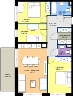 4 pokoje, mieszkanie 74,65 m², piętro 1, oferta nr A.55, Imperial SILO, Kraków, Dębniki, Ruczaj, ul. Kobierzyńska