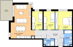 4 pokoje, mieszkanie 84,39 m², piętro 1, oferta nr A.56, Imperial SILO, Kraków, Dębniki, Ruczaj, ul. Kobierzyńska