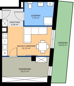 1 pokój, mieszkanie 40,89 m², parter, oferta nr A.2, Imperial SILO, Kraków, Dębniki, Ruczaj, ul. Kobierzyńska