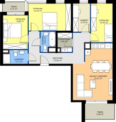 5 pokoi, apartament 86,32 m², piętro 1, oferta nr A.50, Imperial SILO, Kraków, Dębniki, Ruczaj, ul. Kobierzyńska
