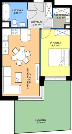 2 pokoje, mieszkanie 46,41 m², parter, oferta nr A.17, Imperial SILO, Kraków, Dębniki, Ruczaj, ul. Kobierzyńska