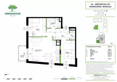 3 pokoje, mieszkanie 59,20 m², piętro 2, oferta nr Nr 15, Greenwood Park , Warszawa, Wesoła, Stara Miłosna, ul. Jeździecka 30
