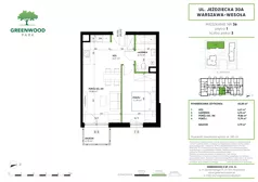 2 pokoje, mieszkanie 40,80 m², piętro 1, oferta nr Nr 36, Greenwood Park, Warszawa, Wesoła, Stara Miłosna, ul. Jeździecka 30