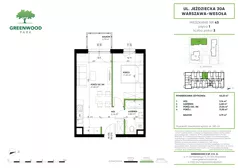 2 pokoje, mieszkanie 40,33 m², piętro 1, oferta nr Nr 43, Greenwood Park, Warszawa, Wesoła, Stara Miłosna, ul. Jeździecka 30