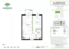 2 pokoje, mieszkanie 40,33 m², piętro 1, oferta nr Nr 44, Greenwood Park, Warszawa, Wesoła, Stara Miłosna, ul. Jeździecka 30