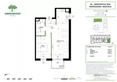 2 pokoje, mieszkanie 44,48 m², piętro 2, oferta nr Nr 60, Greenwood Park , Warszawa, Wesoła, Stara Miłosna, ul. Jeździecka 30